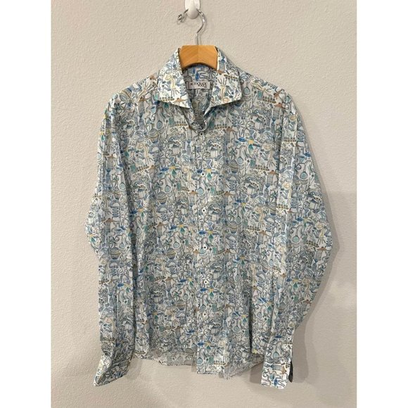 Autocratic Vogue Made In Italy Vintage Scientific Button Down Shirt Sz L - Picture 3 of 7